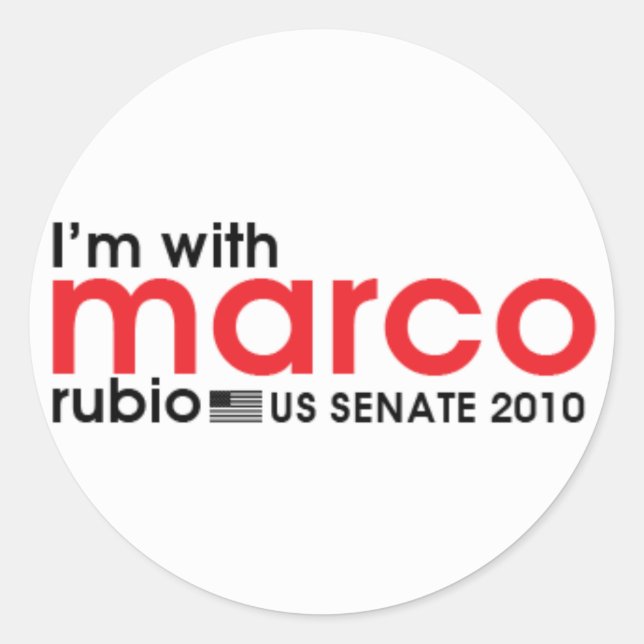 I'm with Marco Classic Round Sticker (Front)