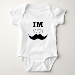 I'm With Moustache Baby Bodysuit