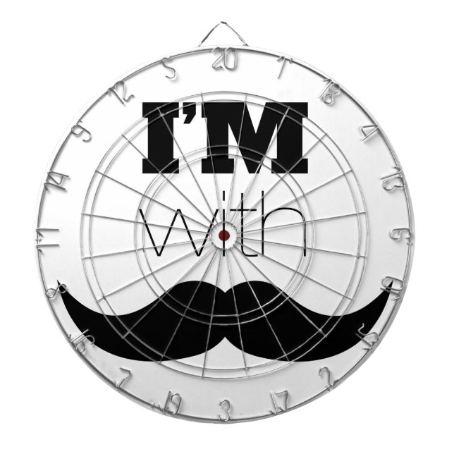 I'm With Moustache Dartboard (Front)