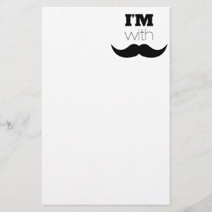 I'm With Moustache Stationery