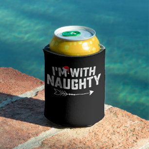 I'm With Naughty Matching Christmas Couples Can Cooler
