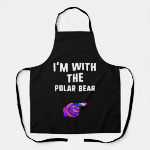 Im With Polar Bear Tie Dye Halloween Couple Apron
