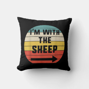 Im With Sheep Halloween Matching Couple Gift Cushion