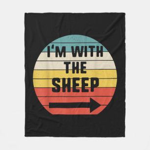 Im With Sheep Halloween Matching Couple Gift Fleece Blanket