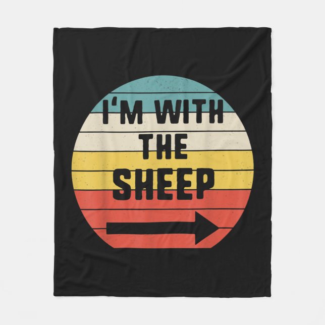 Im With Sheep | Halloween Matching Couple Gift Fleece Blanket (Front)