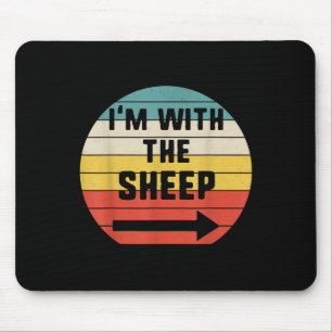 Im With Sheep Halloween Matching Couple Gift Mouse Pad