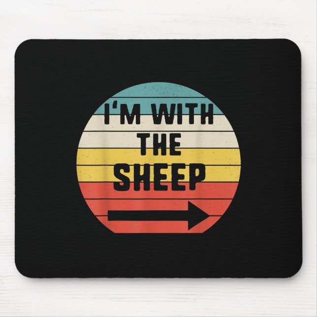 Im With Sheep | Halloween Matching Couple Gift Mouse Pad (Front)