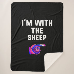 Im With Sheep Tie Dye Halloween Dog Present Sherpa Blanket