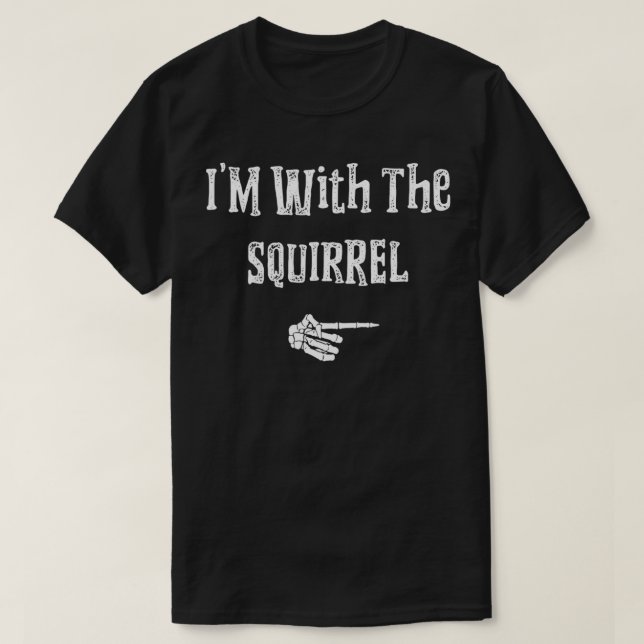 I'm With Squirrel Halloween Costume Funny Couples  T-Shirt (Design Front)