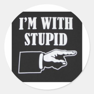 Im-With-Stupid Classic Round Sticker