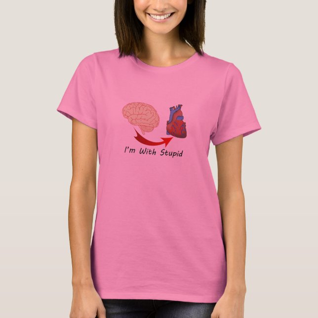 Im With Stupid Heart and Brain Long Sleeve T-shirt (Front)