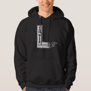 I'm With Stupid Pointing Right Hoodie