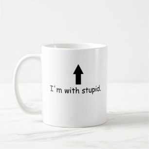 'I'm with stupid' pun mug