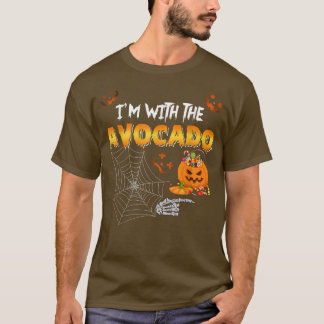 I'm With The Avocado Halloween Skeleton Hand Avoca T-Shirt