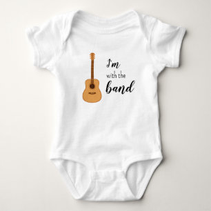 I'm with the Band Acoustic Guitar Baby Bodysuit