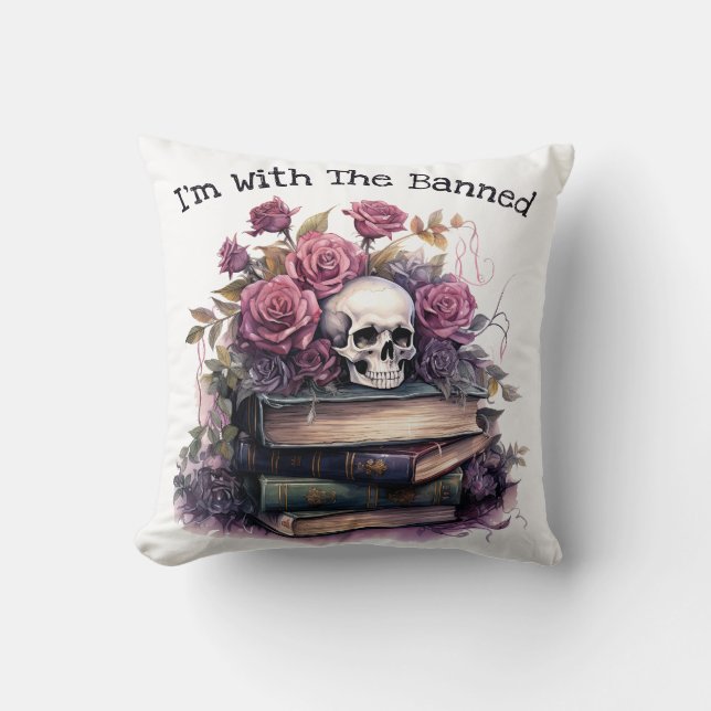 I'm With The Banned, Book Lover Cushion (Front)