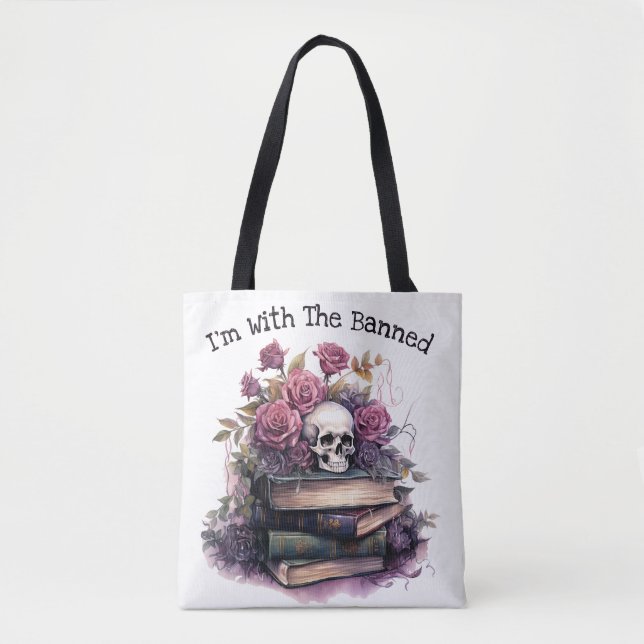 I'm With The Banned, Book Lover Tote Bag (Front)