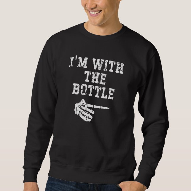 I'm with the Bottle Point Matching Couples Hallowe Sweatshirt (Front)