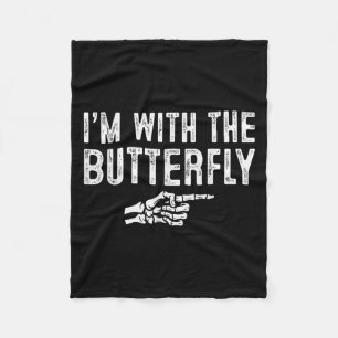 I'm With The Butterfly Easy Costume Halloween Coup Fleece Blanket