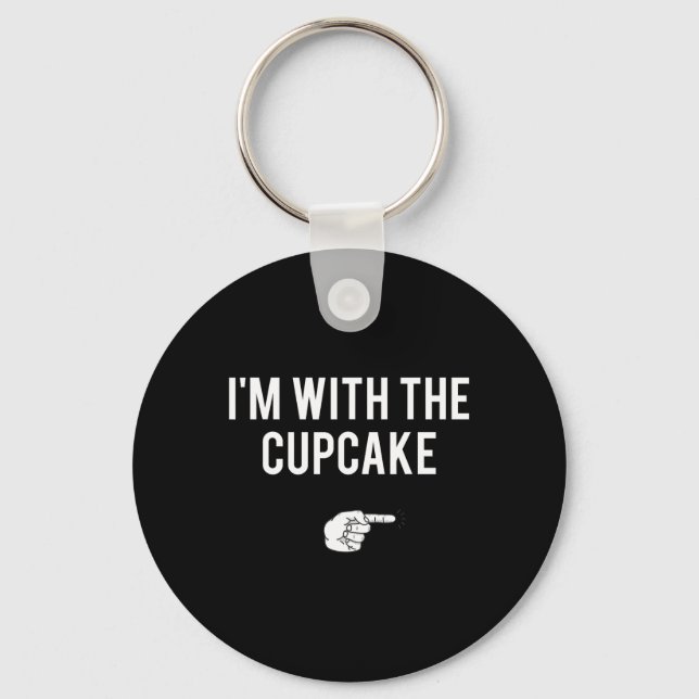 I'm With The Cupcake Halloween Costume Funny Coupl Key Ring (Front)