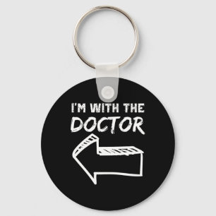 I'm With The Doctor Left Arrow Funny Halloween Cos Key Ring