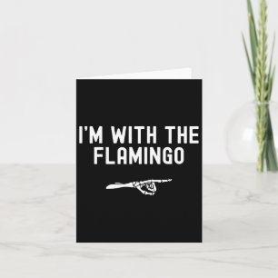 I'm With The Flamingo Funny Halloween Spooky Skele Card