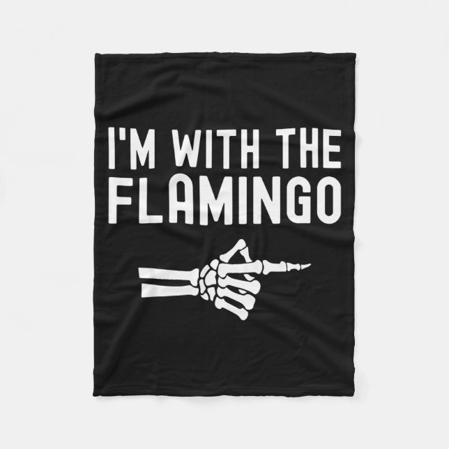 I'm With The Flamingo Matching Couples Halloween F Fleece Blanket (Front)