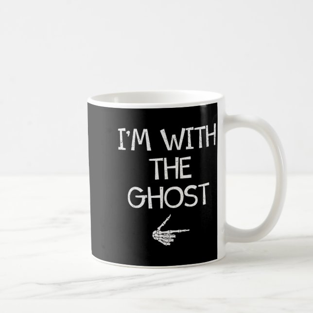 I'm With The Ghost Funny Halloween Costume Couples Coffee Mug (Right)