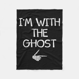 I'm With The Ghost Funny Halloween Costume Couples Fleece Blanket