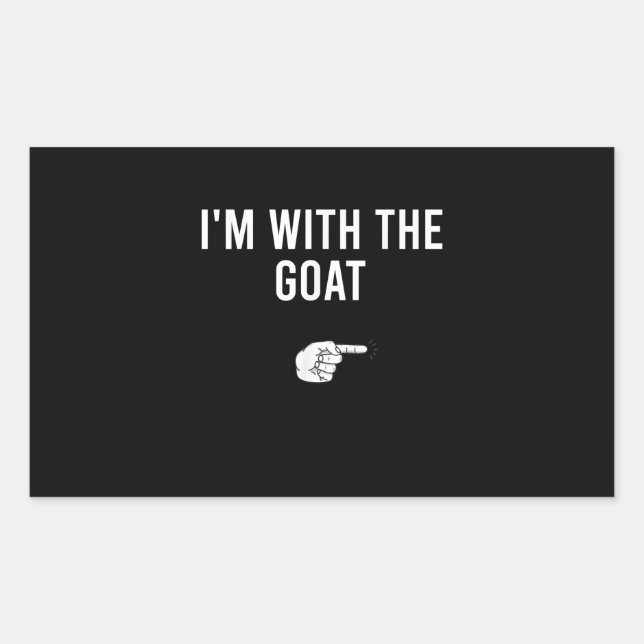 I'm With The Goat Halloween Costume Party Goat Rectangular Sticker (Front)