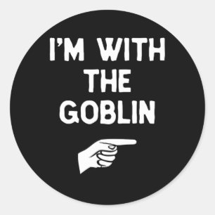 I'm With The Goblin Costume Halloween Matching Par Classic Round Sticker