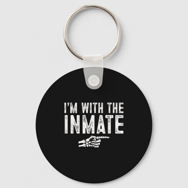 I'm With The Inmate Easy Costume Halloween Couples Key Ring (Front)