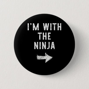 I'm With The Ninja Costume Halloween Matching Coup 6 Cm Round Badge