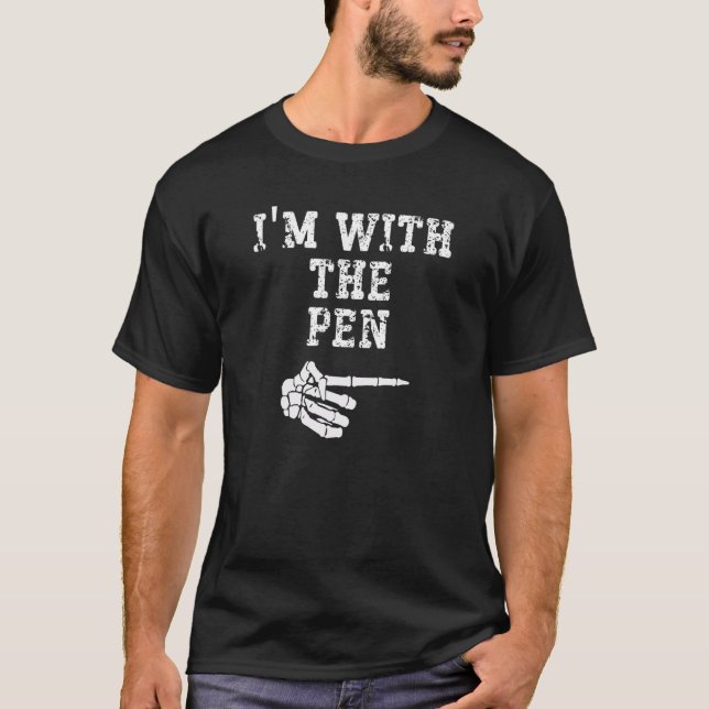 I'm with the Pen Point Matching Couples Halloween T-Shirt (Front)