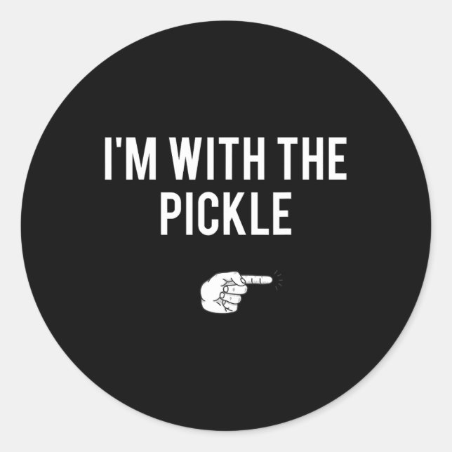 I'm With The Pickle Halloween Costume Party Matchi Classic Round Sticker (Front)