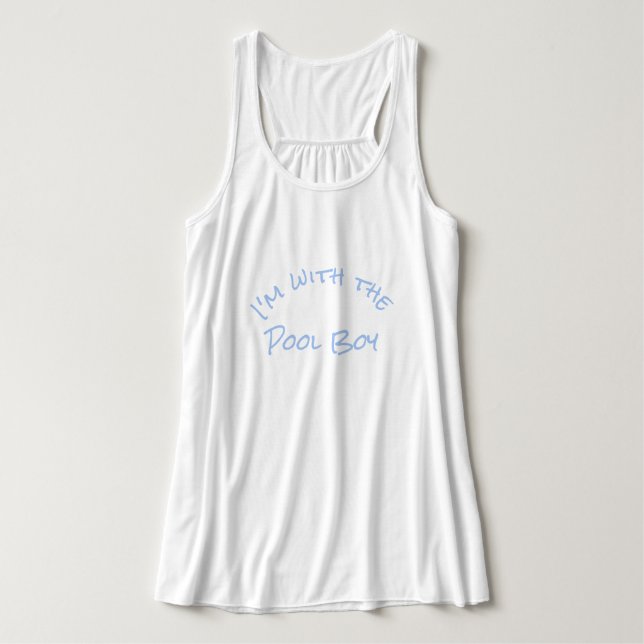 I'm with the Pool Boy Fun Summer Graphic Cool Tank (Design Front)