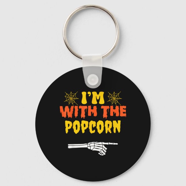 Im with the Popcorn Funny Simple Halloween Costume Key Ring (Front)