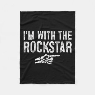 I'm With The Rockstar Easy Costume Halloween Coupl Fleece Blanket