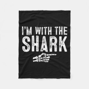 I'm With The Shark Easy Costume Halloween Couples  Fleece Blanket