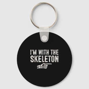 I'm With The Skeleton Easy Costume Halloween Coupl Key Ring