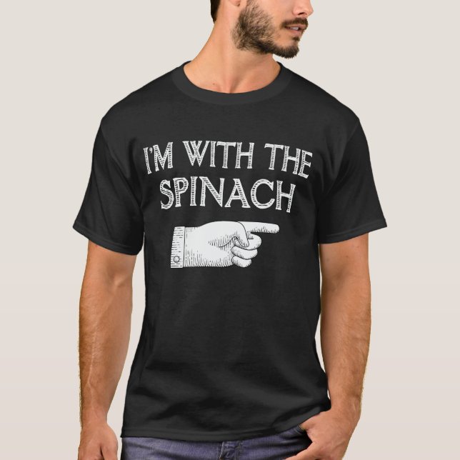 I'm With The Spinach Matching Halloween Costume T-Shirt (Front)