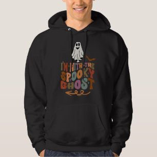 I'm With The Spooky Scary Ghost Cool Groovy Retro Hoodie