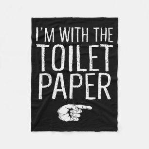 I'm With The Toilet Paper Matching Costume Hallowe Fleece Blanket