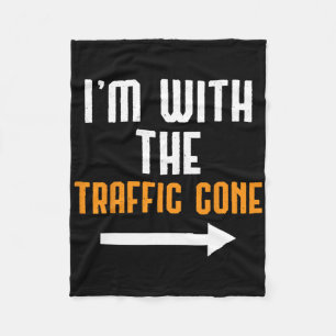 I'm With The Traffic Cone Costume Funny Halloween  Fleece Blanket