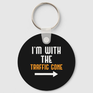I'm With The Traffic Cone Costume Funny Halloween  Key Ring