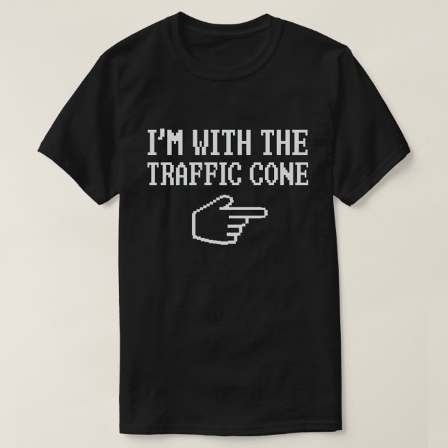 I'm With The traffic Cone Funny Matching Halloween T-Shirt (Design Front)