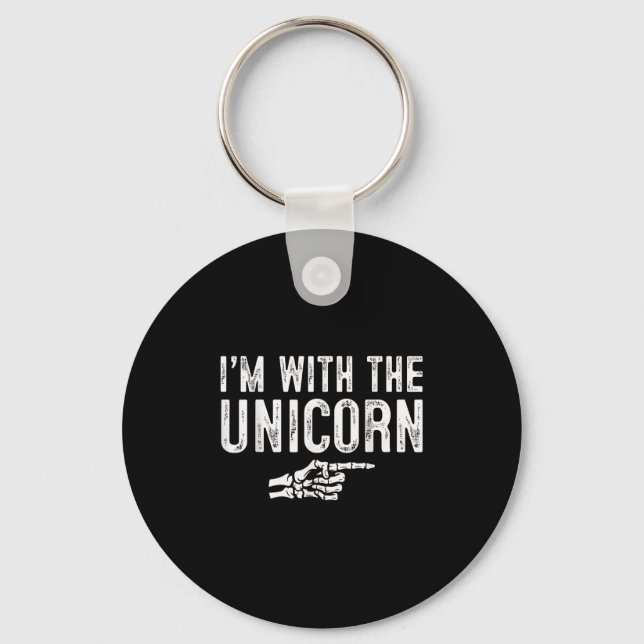 I'm With The Unicorn Easy Costume Halloween Couple Key Ring (Front)