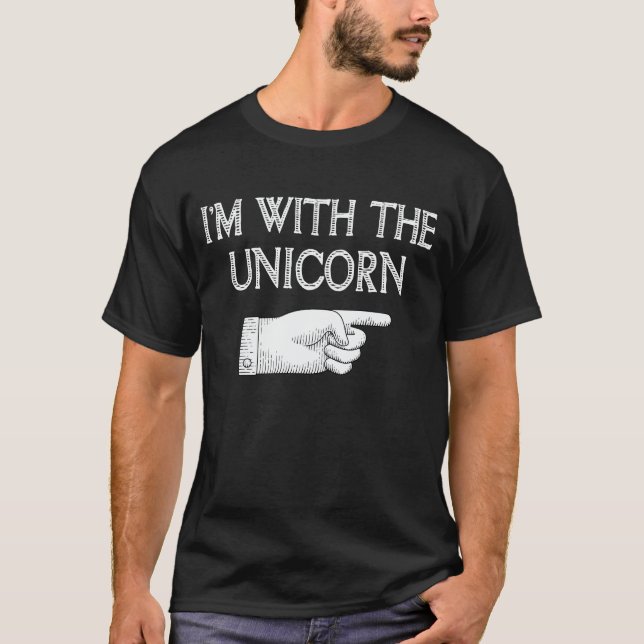 I'm With The Unicorn Funny Couple Halloween T-Shirt (Front)