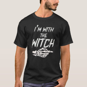 I'm With The Witch Cool Halloween Husband Wife T-Shirt