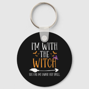 I'm With The Witch Funny Halloween Couples Costume Key Ring